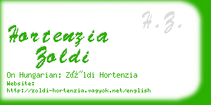 hortenzia zoldi business card